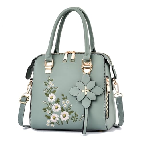 Einzigartige bestickte Handtasche aus PU mit dieser modischen Umhängetasche, Green Gn, Medium Einzigartige bestickte Handtasche aus PU mit dieser modischen Umhängetasche, Green Gn, Medium von sodeber