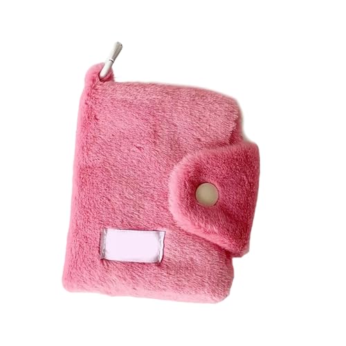 Elegante, stabile Plüsch-Münzgeldbörse, Designs für Mehrzweckgebrauch in verschiedenen Anlässen, Aufbewahrungslösung für den täglichen Gebrauch, tragbarer Münzhalter, rosarot von sodeber