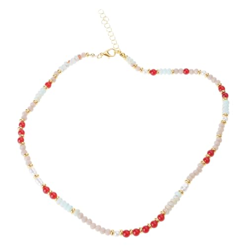 Elegante Damen-Modeschmuck-Halskette mit handgefertigten Natursteinperlen und Perlen-Anhänger für trendige von sodeber