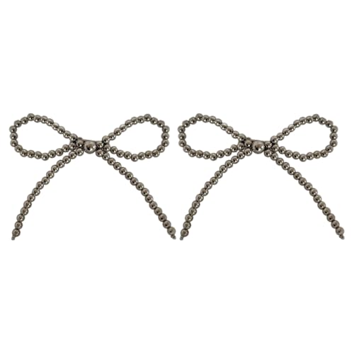 Elegante Haarspange mit metallischen Perlen, Balletcore-Haarspange, flach, 2000er Jahre von sodeber