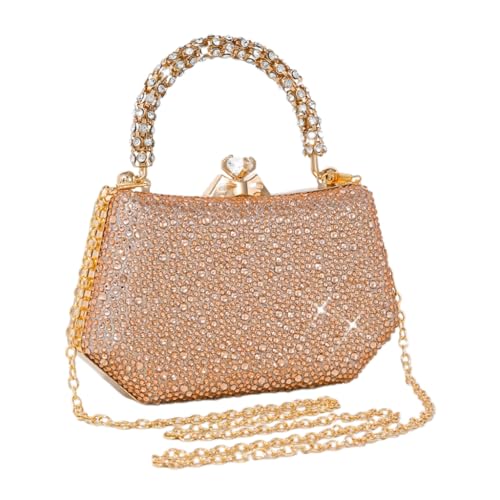 Elegante Handtasche mit Strasssteinen, modisches Accessoire für Damen, Abendtasche, für Partys und Hochzeitsempfänge, Champagne Cp, Medium Elegante Handtasche mit Strasssteinen, modisches Accessoire für Damen, Abendtasche, für Partys und Hochzeitsempfänge, Champagne Cp, Medium von sodeber