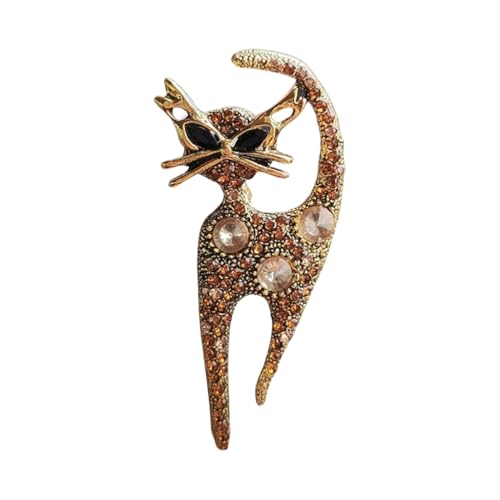 Elegante Strass-Brosche mit Katzen-Motiv, stilvolle Tier-Anstecknadel, handgefertigt, Business-Event-Accessoire für Mode Elegante Strass-Brosche mit Katzen-Motiv, stilvolle Tier-Anstecknadel, handgefertigt, Business-Event-Accessoire für Mode von sodeber