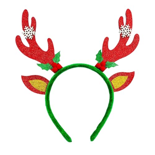 Elegantes goldenes Rentier-Elch-Stirnband für Weihnachten, Feiertage, Partys, bequemer Stoff-Kopfschmuck, Haar-Accessoire von sodeber