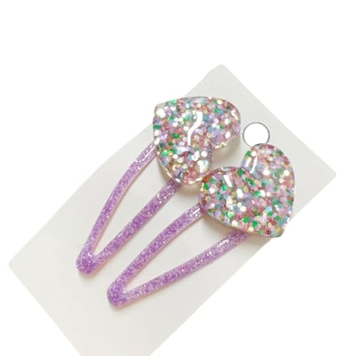 Entzückende Stern-Haarspange, schönes Herz, glitzernde Haarspangen, Haarspangen für Mädchen, 2000er-Jahre-Trend von sodeber