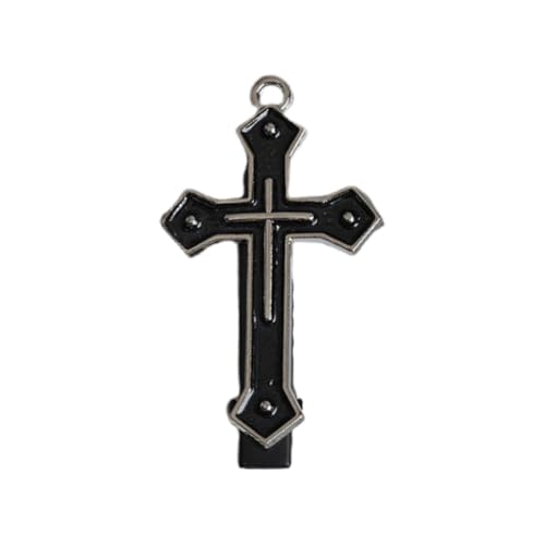 Flache Haarspange für Mädchen, Kreuze und Ballettkerne für Frauen, dunkel, süße Foto-Requisiten von sodeber