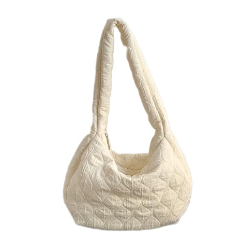 Gesteppte Knödeltasche, modisch, große Kapazität, Schultertasche, vielseitig, Reisen, für Damen und Mädchen, Nylon, Weiß W, Medium Gesteppte Knödeltasche, modisch, große Kapazität, Schultertasche, vielseitig, Reisen, für Damen und Mädchen, Nylon, Weiß W, Medium von sodeber