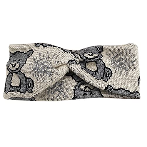 Gestrickte warme Winter-Haarbänder, elastisch, Bär, geknotet, Stirnbänder, Ohrwärmer, breiter Turban, weich für Kopfwickel von sodeber