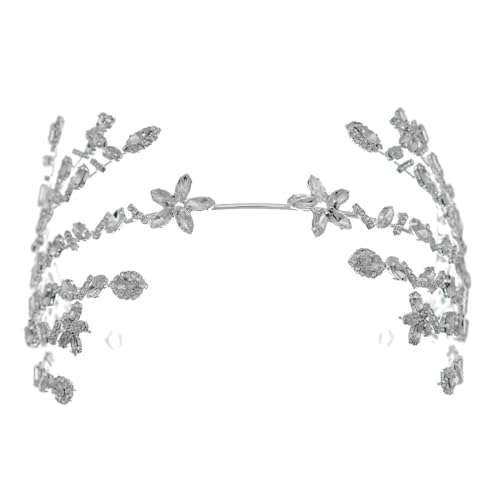 Glänzendes Strass-Blumen-Stirnband für Braut, luxuriöses Kristall-Haarband, Abendkleid, Hochzeit von sodeber