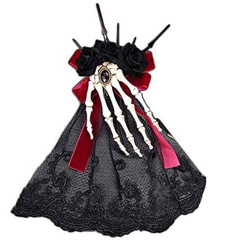 Gotische Haarspangen für Mädchen, rutschfeste Haarspangen, Punk, Skelett, Rosenform, 2-in-1 Gotische Haarspangen für Mädchen, rutschfeste Haarspangen, Punk, Skelett, Rosenform, 2-in-1 von sodeber