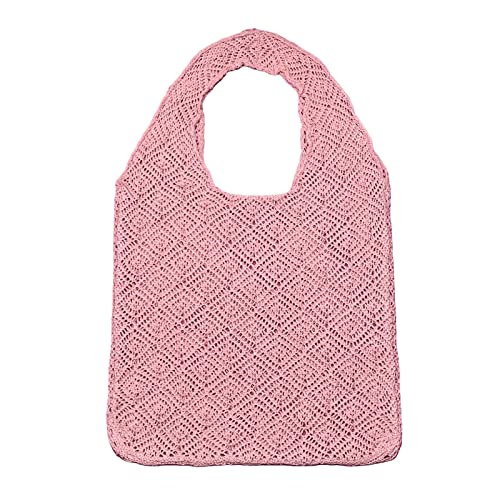 Große gestrickte Tragetasche, Buchaufbewahrung, ästhetische Handtaschen, Damen, Schultertasche, lässige Einkaufstasche, Pink, Medium Große gestrickte Tragetasche, Buchaufbewahrung, ästhetische Handtaschen, Damen, Schultertasche, lässige Einkaufstasche, Pink, Medium von sodeber