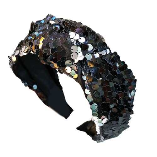 Haarband mit Pailletten-Knoten, für weibliche französische Stile, Haarreif, Turban, hoher Totenkopf-Haarband, Weihnachten von sodeber