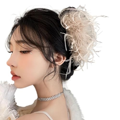 Haarklammer mit Feder-Design, schöne Haarspangen aus den 1920er-Jahren, starker Halt, Haarnadel für von sodeber