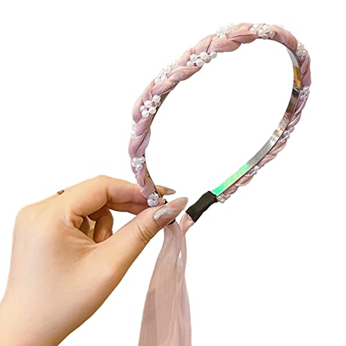 Haarreif für Damen, Polyester, Make-up, Dusch-Stirnband mit Perlenband, mehrfarbig von sodeber