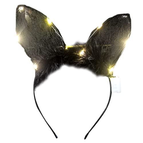 Haarreif für Damen und Mädchen, beleuchtet für Ohren, mehrfarbig, Haarreifen, Make-up, Waschen, Gesicht, Weihnachten, Party, Kopfschmuck von sodeber