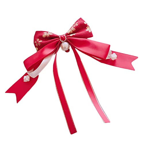 Haarspangen mit Schleife, bedruckt, große Schleife, elegant, lang, Brokathaarnadel, süß von sodeber