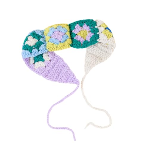Häkel-Turban mit Blumenmuster, elastisches Haarband, gestricktes Stirnband für Damen, modisches Foto von sodeber