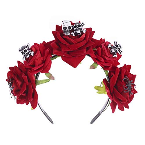 Halloween Day Of The Dead Stirnband Rose Blume Schädel Haarreifen von sodeber