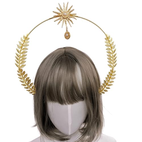 Halo-Kronen-Stirnband für Damen, Jungfrau-Maria, Hochzeit, Sonne, Haarband, Boho-Tiara, Kopfschmuck, Party-Kopfschmuck Halo-Kronen-Stirnband für Damen, Jungfrau-Maria, Hochzeit, Sonne, Haarband, Boho-Tiara, Kopfschmuck, Party-Kopfschmuck von sodeber