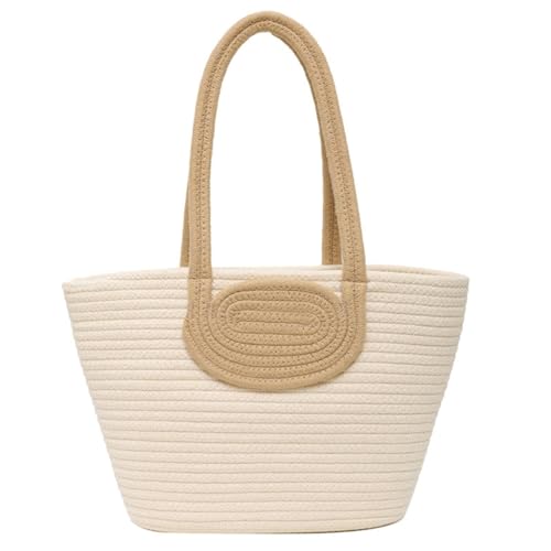 Handgefertigte, einfache, gewebte Tragetasche, Schultertasche, leicht und geräumig, für Arbeit, Schule, täglichen Gebrauch, Beige No Scarf Bg-2, Medium Handgefertigte, einfache, gewebte Tragetasche, Schultertasche, leicht und geräumig, für Arbeit, Schule, täglichen Gebrauch, Beige No Scarf Bg-2, Medium von sodeber