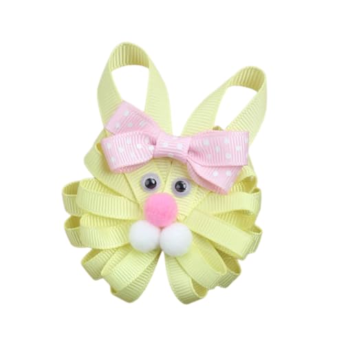Handgefertigte Oster-Haarspange mit Huhn/Hasen-Schleife, bequemer Stoff, für Kinder und Erwachsene von sodeber