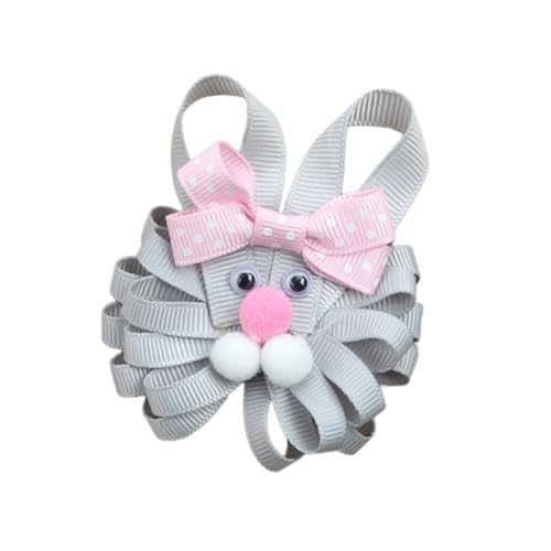 Handgefertigte Oster-Haarspange mit Huhn/Hasen-Schleife, bequemer Stoff, für Kinder und Erwachsene von sodeber