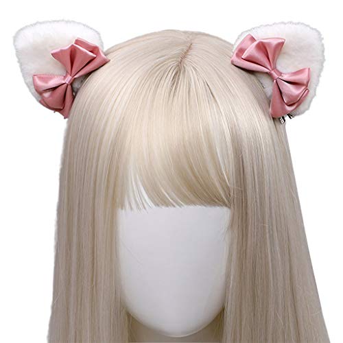Handgefertigte Plüsch-Haarspangen für dreieckige Kätzchenohren, süße Schleife, Cartoon-Tier-Haarnadeln, Anime, Cosplay, B von sodeber