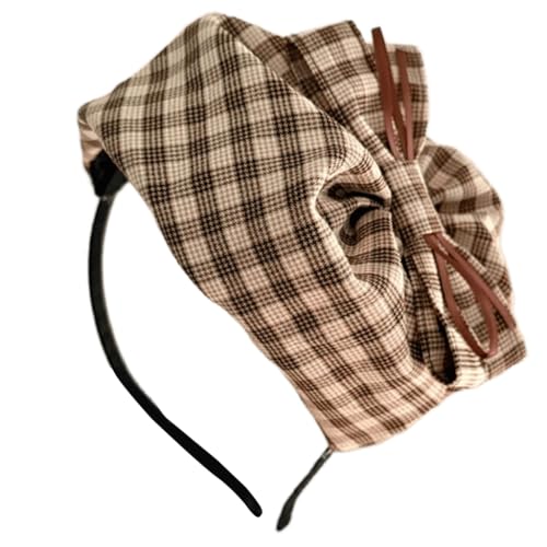 Karierte Schleife Hut Haarreifen Frauen Abendkleid Haarband für Cosplay-Partys von sodeber