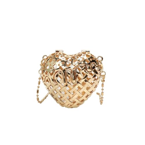 Kleine Geldbörse für Damen, modisch, ausgehöhlt, herzförmig, Abendtasche mit Crossbody-Kette, Metallmünze, Lippenstifte, Gold Gd, M, Western Kleine Geldbörse für Damen, modisch, ausgehöhlt, herzförmig, Abendtasche mit Crossbody-Kette, Metallmünze, Lippenstifte, Gold Gd, M, Western von sodeber