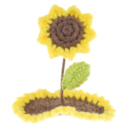 Kreative Blatt-Haarspange, 2000er-Jahre-Stil, gehäkelt, kleine gestrickte Blume, Foto-Requisiten von sodeber