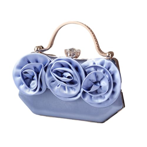 Luxuriöse Damen-Handtasche aus Seide mit Blumenmotiv für Partys und Bankette, Abend-Clutches mit Kettenriemen, Blau Bl, Medium Luxuriöse Damen-Handtasche aus Seide mit Blumenmotiv für Partys und Bankette, Abend-Clutches mit Kettenriemen, Blau Bl, Medium von sodeber