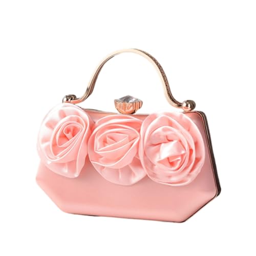 Luxuriöse Damen-Handtasche aus Seide mit Blumenmotiv für Partys und Bankette, Abend-Clutches mit Kettenriemen, Champagnerpulver Cp, Medium Luxuriöse Damen-Handtasche aus Seide mit Blumenmotiv für Partys und Bankette, Abend-Clutches mit Kettenriemen, Champagnerpulver Cp, Medium von sodeber