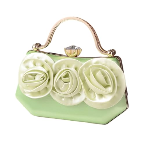 Luxuriöse Damen-Handtasche aus Seide mit Blumenmotiv für Partys und Bankette, Abend-Clutches mit Kettenriemen, Hellgrün Lgn, Medium Luxuriöse Damen-Handtasche aus Seide mit Blumenmotiv für Partys und Bankette, Abend-Clutches mit Kettenriemen, Hellgrün Lgn, Medium von sodeber