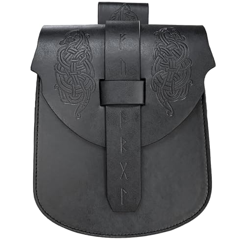 Mittelalterliche Gürteltasche, Vintage, geprägtes Leder, Gürteltasche, Mittelalter-Gürteltasche, Handytasche, Münzgeldbörse für Männer und Frauen, Cosplay, Antik-Cosplay-Tasche, Schwarz Mittelalterliche Gürteltasche, Vintage, geprägtes Leder, Gürteltasche, Mittelalter-Gürteltasche, Handytasche, Münzgeldbörse für Männer und Frauen, Cosplay, Antik-Cosplay-Tasche, Schwarz von sodeber