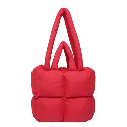 Modische Damen-Daunen-Umhängetasche, geräumige Nylon-Handtasche, leicht und bequem, Tragegriff oben für S, Rot R, Medium Modische Damen-Daunen-Umhängetasche, geräumige Nylon-Handtasche, leicht und bequem, Tragegriff oben für S, Rot R, Medium von sodeber