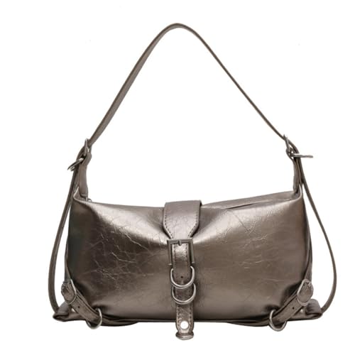 Modische Damen-Handtasche, einfache und fortschrittliche Unterarmtasche, einfarbig, geräumige Aufbewahrung, Silber S, Medium Modische Damen-Handtasche, einfache und fortschrittliche Unterarmtasche, einfarbig, geräumige Aufbewahrung, Silber S, Medium von sodeber