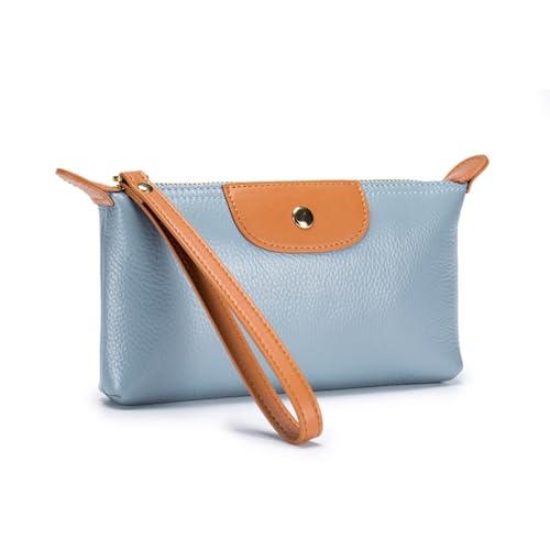 Modische Damen Handtasche PU Leder Clutch Handgelenktasche mit mehreren Fächern, Sky Blue Sb, Medium von sodeber