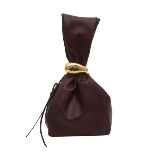 Modische Damen-Handtasche mit Handgelenk, einzigartige und praktische Tasche mit Tragegriff oben mit geräumigem Innenraum für Partys oder, Burgunderrot Wr, Medium von sodeber