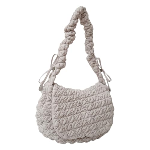 Modische Damen Puffertasche mit weicher gesteppter Schulter Große Cacity Handtasche Unterarmbörse, Grau Gy, Medium von sodeber