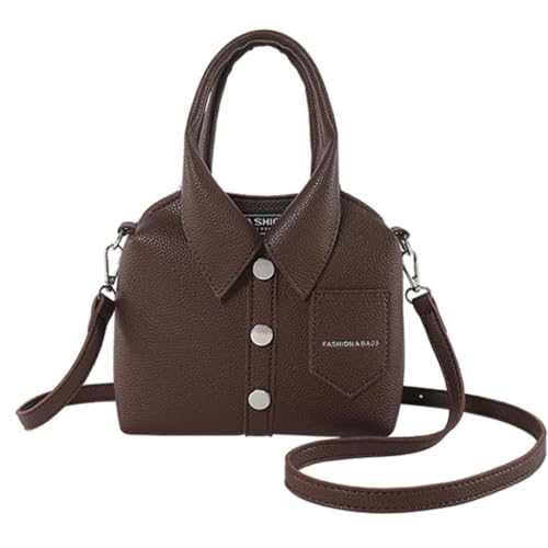 Modische Damen-Umhängetasche aus PU-Leder, Hemdform, lässige Umhängetasche, Handtasche mit Tragegriff oben, Coffee Cf, Medium Modische Damen-Umhängetasche aus PU-Leder, Hemdform, lässige Umhängetasche, Handtasche mit Tragegriff oben, Coffee Cf, Medium von sodeber
