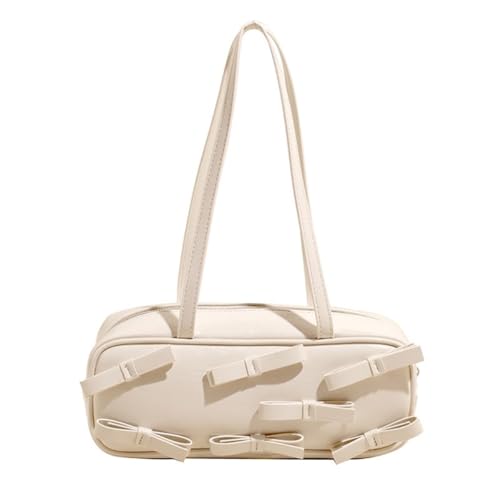 Modische Damen-Umhängetasche aus PU-Leder, Unterarm-Geldbörse, Schleifen-Handtasche für Einkäufe und Verabredungen, Beige Bg, Medium Modische Damen-Umhängetasche aus PU-Leder, Unterarm-Geldbörse, Schleifen-Handtasche für Einkäufe und Verabredungen, Beige Bg, Medium von sodeber