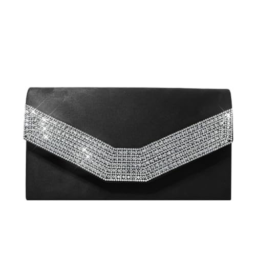 Modische Strass-Umhängetasche, Clutch, Handtasche, zeigt Ihre Raffinesse bei besonderen Anlässen, Black Bk, Medium Modische Strass-Umhängetasche, Clutch, Handtasche, zeigt Ihre Raffinesse bei besonderen Anlässen, Black Bk, Medium von sodeber