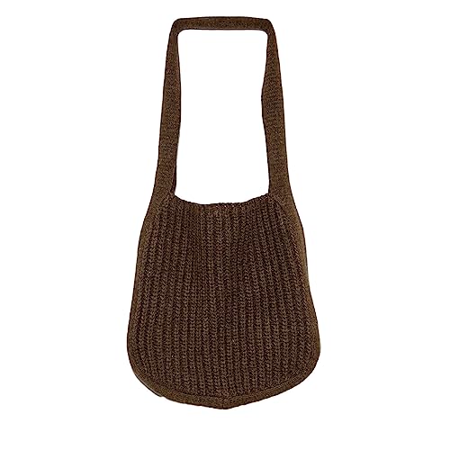 Modische Tragetasche mit großem Fassungsvermögen, einfarbig, Schulter-Strick-Handtasche, Stray Day, Kaffee Cf, Medium Modische Tragetasche mit großem Fassungsvermögen, einfarbig, Schulter-Strick-Handtasche, Stray Day, Kaffee Cf, Medium von sodeber
