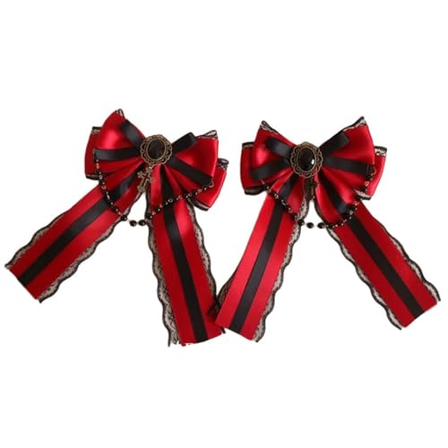 Punk Ribbon Quasten Bowknot Haarspange Damen Halloween Haarband für Mädchen Lange Haarspangen von sodeber