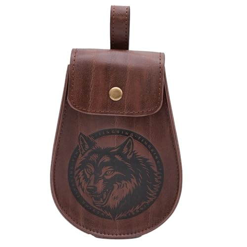 Renaissances-Kostüm Halloween Mittelalter Pirat Leder Gürteltaschen Hüfttasche Wikinger Kostüm Zubehör für Cosplay Mittelalter Piraten Leder Gürtel Pack, g von sodeber