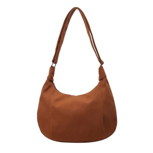 Schultertasche aus Segeltuch, einfarbig, mit verstellbarem Riemen, für Damen und Herren, große Kapazität, Crossbody-Tasche mit Reißverschluss, Brown Bn, Medium Schultertasche aus Segeltuch, einfarbig, mit verstellbarem Riemen, für Damen und Herren, große Kapazität, Crossbody-Tasche mit Reißverschluss, Brown Bn, Medium von sodeber