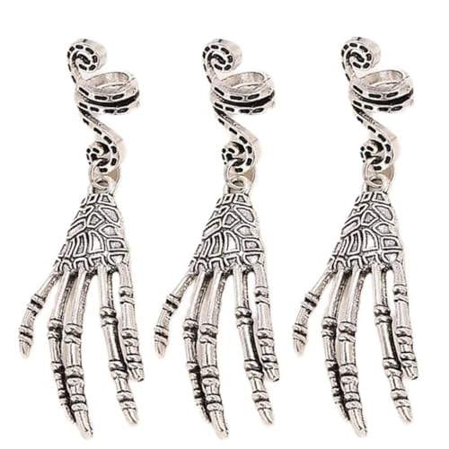 Skelettkrallen-Haarringe, Perlen, lose Spule, Schmuck für Zöpfe, Dreadlock-Perlen-Clip von sodeber