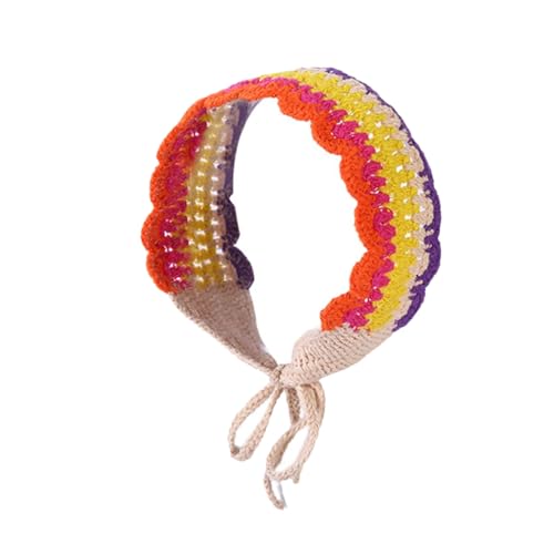 Sonnenfestes gestreiftes Haarband für Damen, gehäkelt, rechteckig, Turban, süße, elastische Haarbänder, Frühlings-Haarschmuck von sodeber