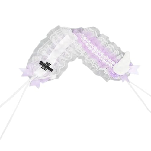 Spitzen-Stirnband mit zartem Flügel für den täglichen Gebrauch und besondere Anlässe, weißer Rand, Foto-Requisiten von sodeber