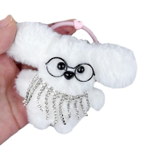 Spurlose Haarspange mit Cartoon-Plüsch-Hundeseil für Mädchen, Haarspangen, Seitennadel, schöner Pferdeschwanz-Halter von sodeber