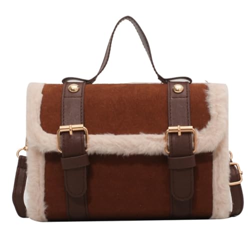 Stilvolle Damen Plüsch Crossbody Umhängetasche 2024 Winter Kollektion Kleine quadratische Handtasche für Reisen oder Arbeit, Brown Bn, Medium Stilvolle Damen Plüsch Crossbody Umhängetasche 2024 Winter Kollektion Kleine quadratische Handtasche für Reisen oder Arbeit, Brown Bn, Medium von sodeber
